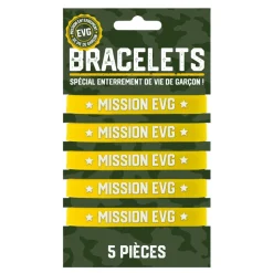 5 BRACELETS POLYESTER JAUNE ÉQUIPE MARIÉ EVG