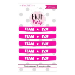 5 BRACELETS TEAM EVFJ PLASTIQUE ROSE
