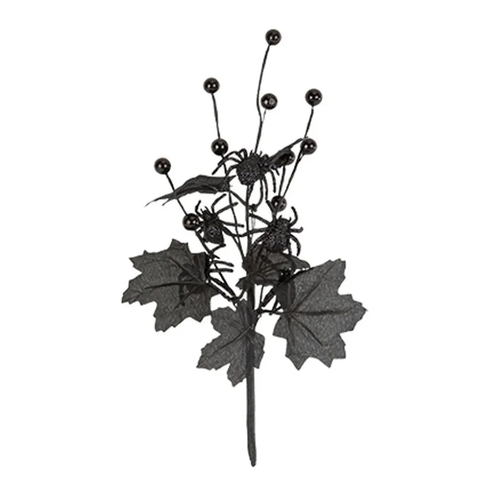 BRANCHE MYSTIQUE DÉCO ARAIGNÉES 30CM PAILLETÉ NOIR