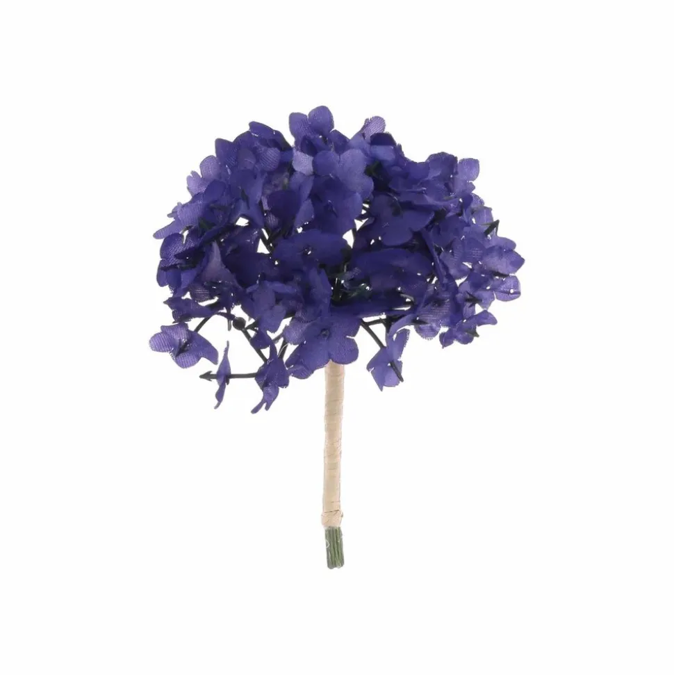 10 BRANCHES 6 FELURS SUR TIGE 10CM INDIGO
