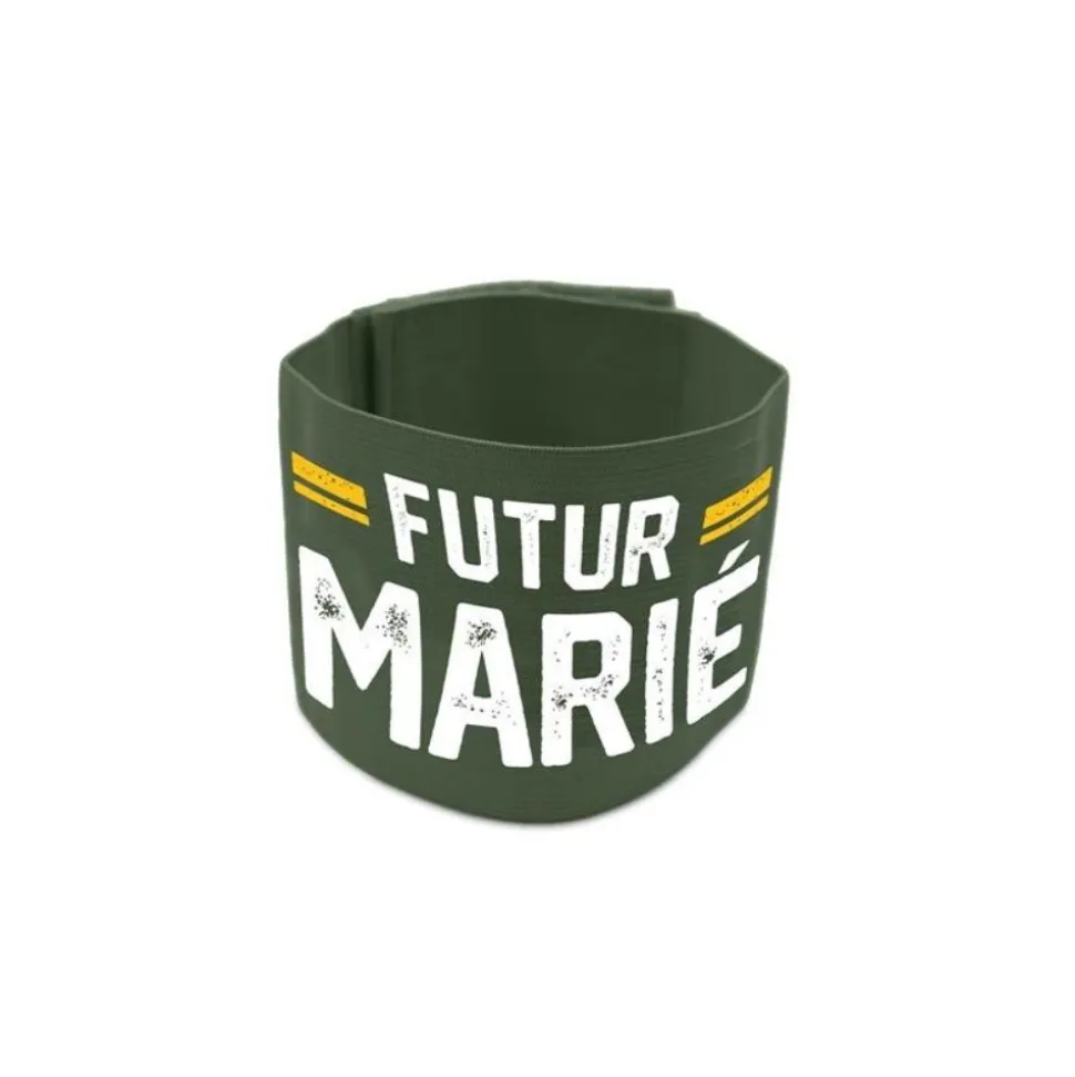 BRASSARD ÉLASTIQUE FUTUR MARIÉ 9CM KAKI