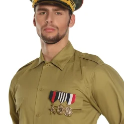 BROCHE MILITAIRE 3 MÉDAILLES D'HONNEUR