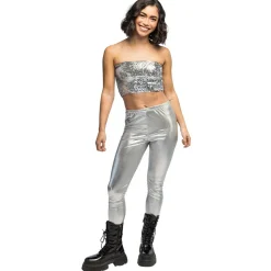 BUSTIER STRETCH SEQUINS ARGENT FEMME