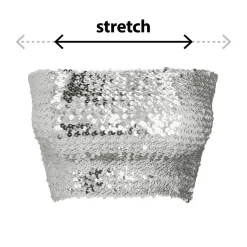 BUSTIER STRETCH SEQUINS ARGENT FEMME