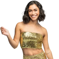 BUSTIER STRETCH SEQUINS OR FEMME
