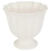 CACHE-POT CÉRAMIQUE FLORAL 25.3X24CM BLANC