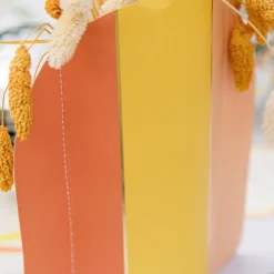 2 CACHE-VASES PAPIER AGRUME 22X24CM ORANGE JAUNE