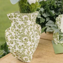 2 CACHE-VASES PAPIER BOTANIC 24X24CM PISTACHE