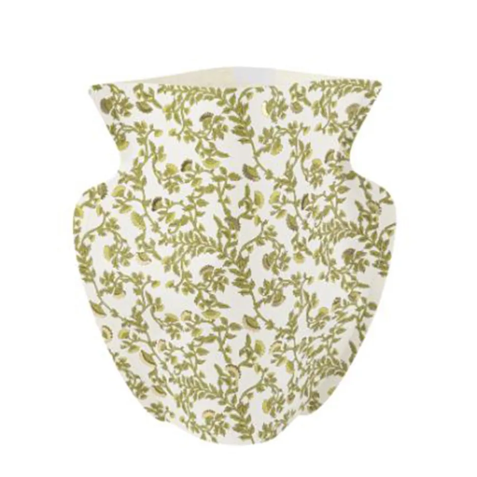 2 CACHE-VASES PAPIER BOTANIC 24X24CM PISTACHE