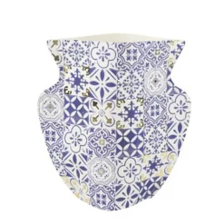 2 CACHE-VASES PAPIER DOLCE VITA 24X24CM BLEU