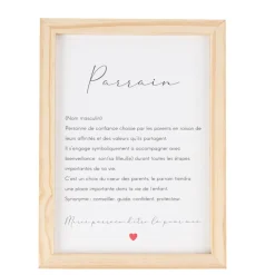 CADRE BOIS LETTRE DÉFINITION PARRAIN 14.5X19.5CM
