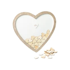 CADRE COEUR LIVRE D'OR 37X40CM CHAMPAGNE PAILLETTÉ