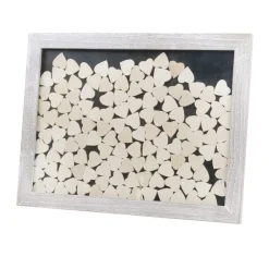 CADRE 130 COEURS BOIS 45X60CM NATURE