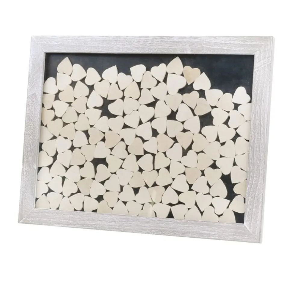 CADRE 130 COEURS BOIS 45X60CM NATURE