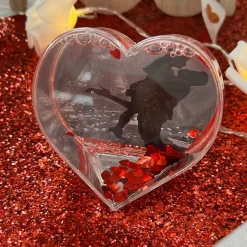CADRE PHOTO CUR 3D ACRYLIQUE CONFETTIS ROUGE 9CM