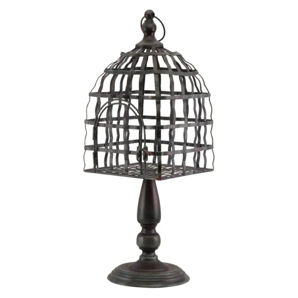 CAGE À OISEAUX PRISONNIER DÉCO MÉTAL 51CM NOIR