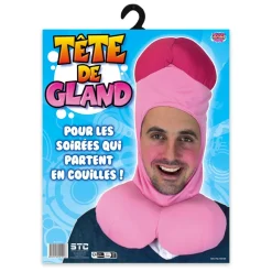 CAGOULE HUMOUR TÊTE DE GLAND ROSE ADULTE