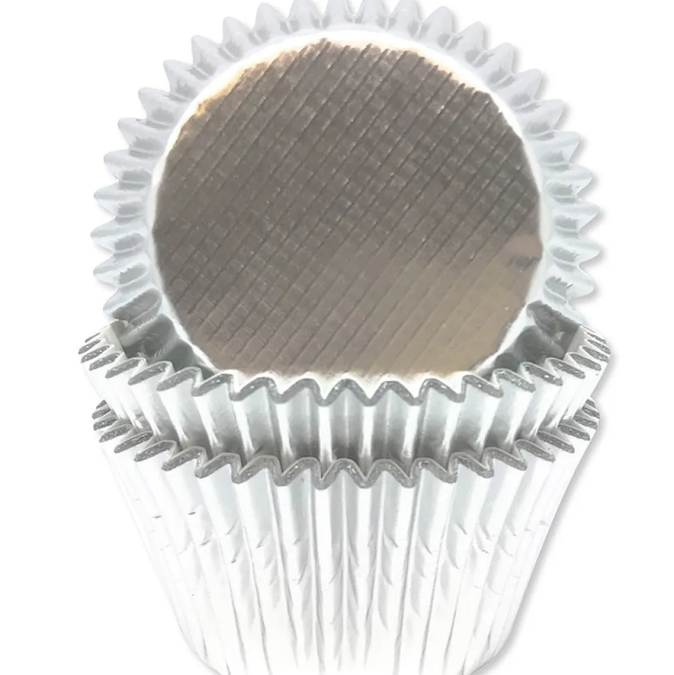 45 CAISSETTES CUPCAKE ARGENTÉES 4.8X3.2CM