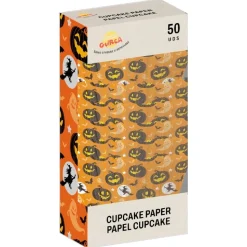 50 CAISSETTES CUPCAKE MUFFIN CITROUILLE 5CM ORANGE
