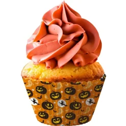 50 CAISSETTES CUPCAKE MUFFIN CITROUILLE 5CM ORANGE