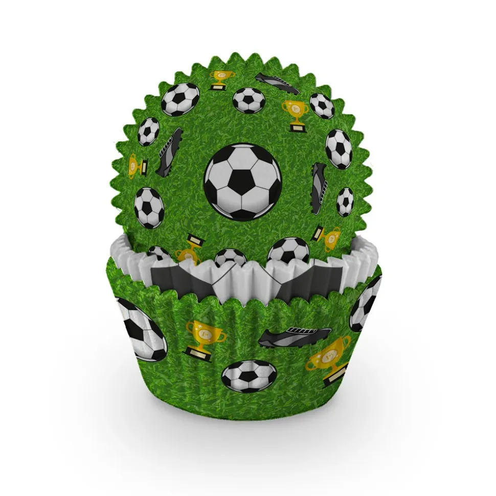 75 CAISSETTES CUPCAKE MUFFIN FOOTBALL 5X3.2CM