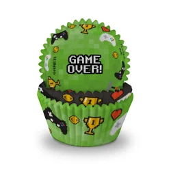 75 CAISSETTES CUPCAKE MUFFIN JEUX VIDÉO 5X3.2CM