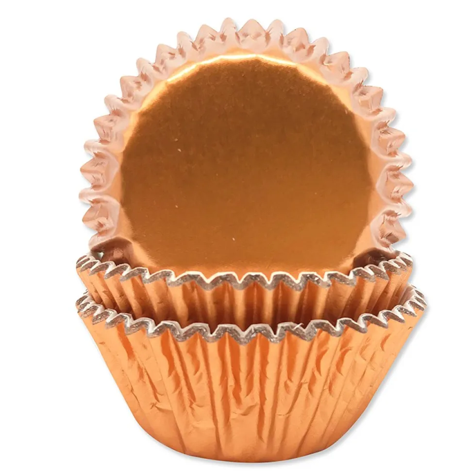 45 CAISSETTES CUPCAKE OR ROSE 4.8X3.2CM