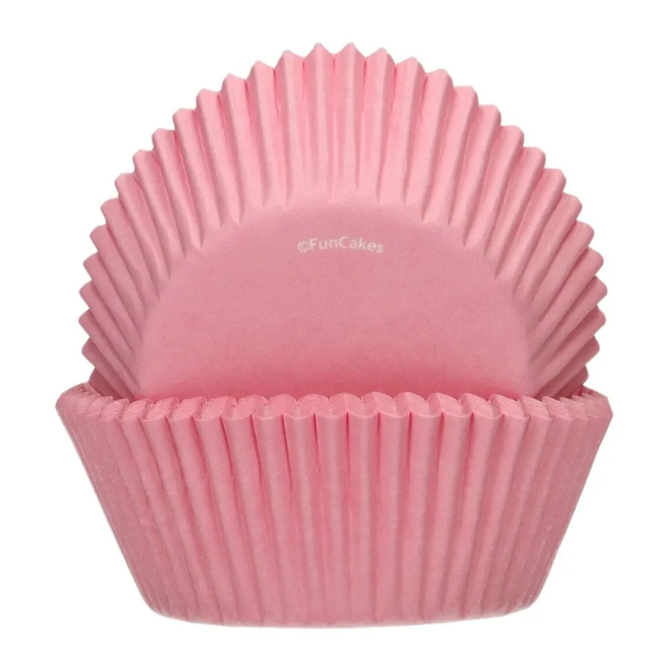 48 CAISSETTES À CUPCAKES 5X3.2CM ROSE CLAIR