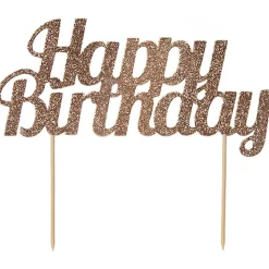 CAKE TOPPER ANNIVERSAIRE 18X15CM ROSE GOLD