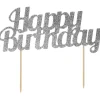 CAKE TOPPER ANNIVERSAIRE 18X15CM ARGENT
