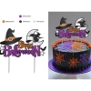 CAKE TOPPER SORCIÈRE PAILLETÉ 16X24CM VIOLET