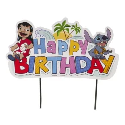 CAKE TOPPERS PAPIER ANNIVERRSAIRE STITCH 13X16.5CM