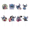 16 CAKE TOPPERS PAPIER ANNIVERSAIRE STITCH 5X11CM