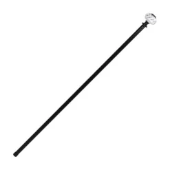 CANNE MÉTAL POMMEAU DIAMANT ROND RÉSINE 94CM NOIR