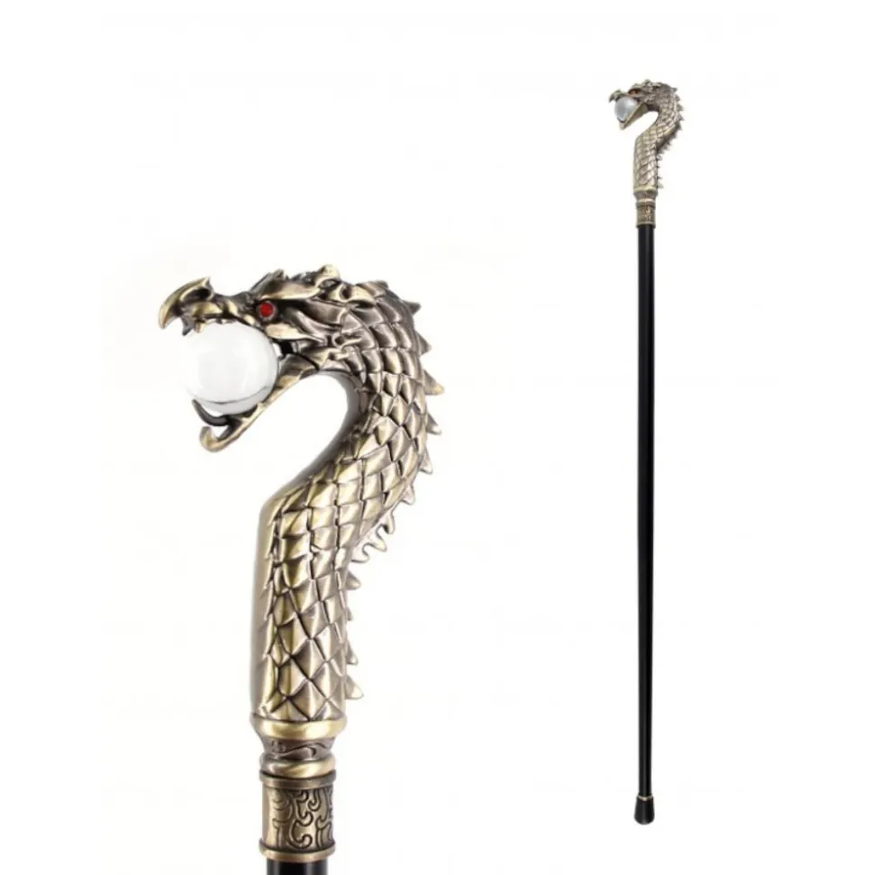 CANNE NOIRE AVEC TÊTE DE DRAGON 93CM