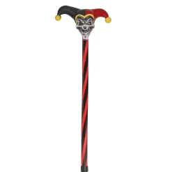 CANNE PVC ARLEQUIN JOKER SQUELETTE BOUFFON 90CM