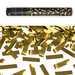 CANON À CONFETTIS MÉTALISÉ OR 40CM