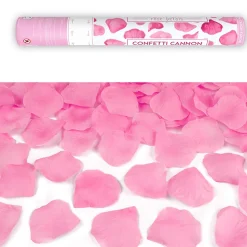 CANON À CONFETTIS PÉTALE ROSE 40CM