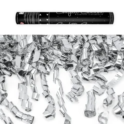 CANON À CONFETTIS SERP MÉTAL ARGENT 40CM