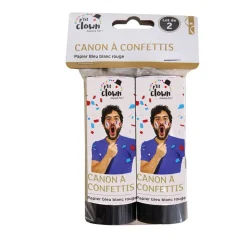 2 CANONS À CONFETTIS PAPIER TRICOLORE FRANCE 11CM
