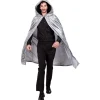 CAPE AVEC CAPUCHE VELOURS GRISE 170CM ADULTE