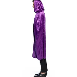 CAPE AVEC CAPUCHE VELOURS VIOLETTE 170CM ADULTE