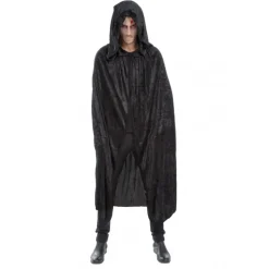 CAPE À CAPUCHE VELOURS 182CM NOIR