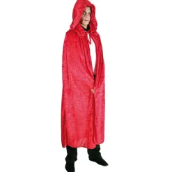 CAPE À CAPUCHE VELOURS 182CM ROUGE