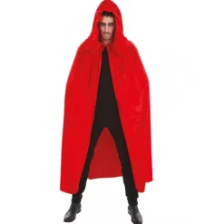 CAPE À CAPUCHE VELOURS 182CM ROUGE
