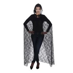 CAPE DENTELLE ADULTE 150CM NOIR
