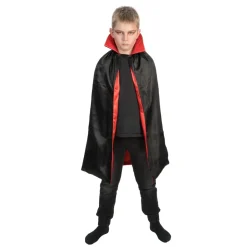 CAPE REVERSIBLE SATIN 75CM ROUGE NOIR ENFANT