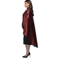 CAPE VELOURS ROUGE DENTELLE 130CM ADULTE