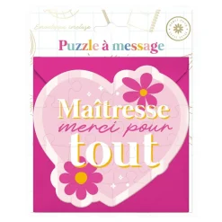 CARTE PUZZLE CUR MESSAGE MERCI MAÎTRESSE 14CM