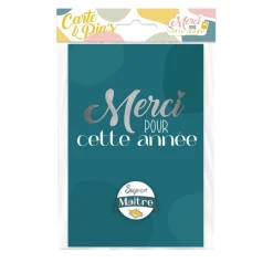 CARTE REMERCIEMENT PIN'S ROND MAÎTRE